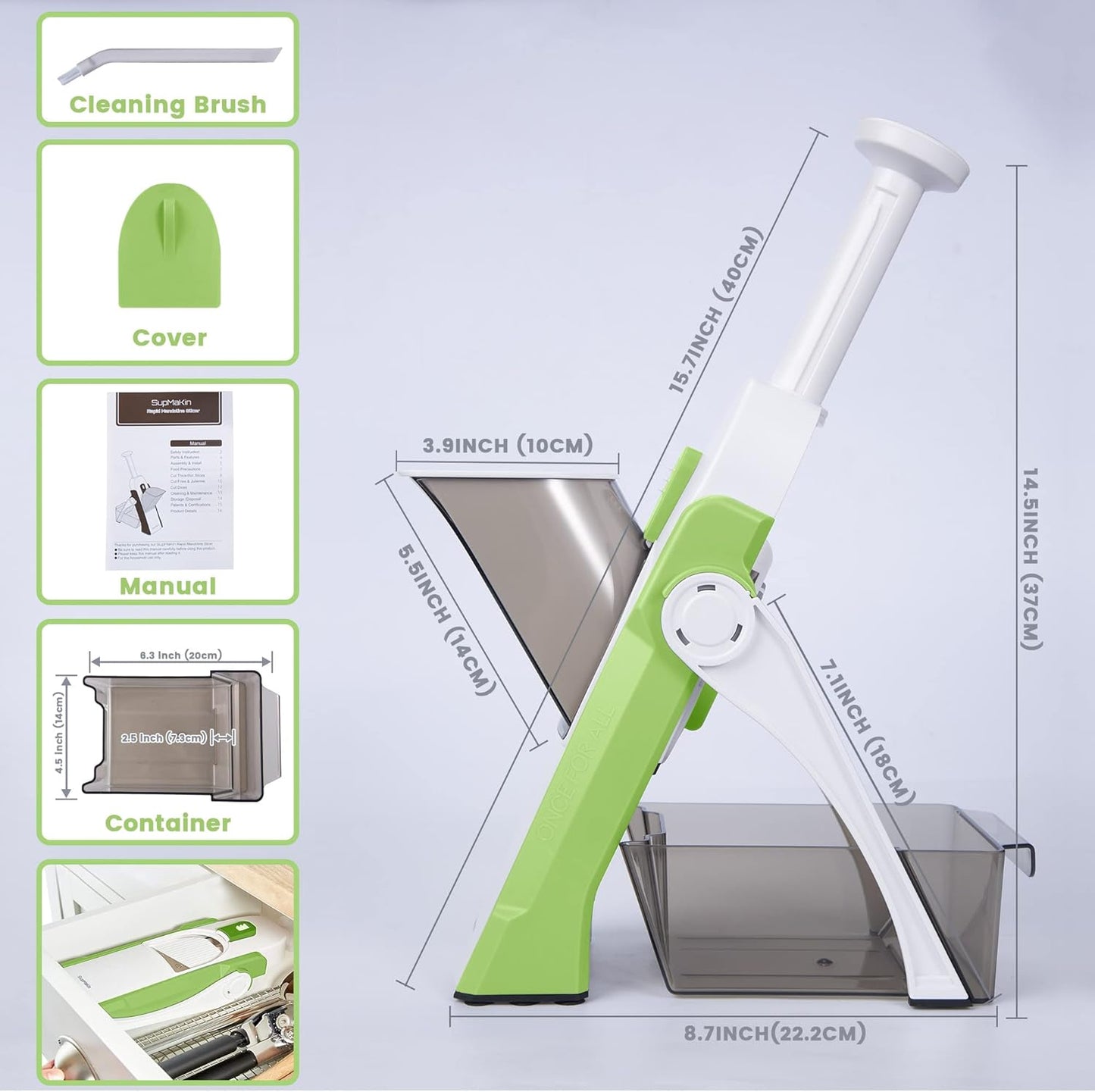All-in-One Slicer – Kitchen Vegetable Slicer, Onion Chopper & French Fry Cutter