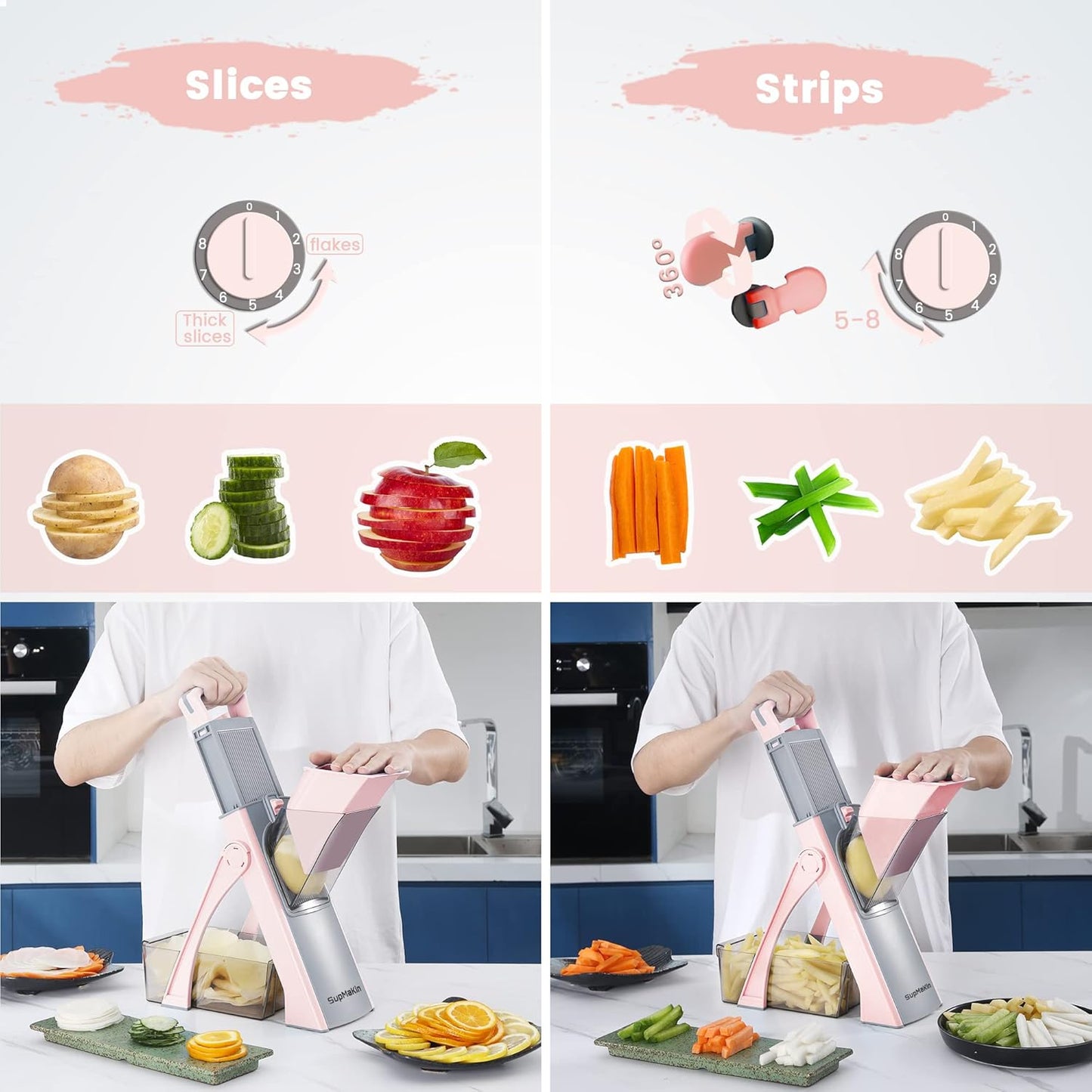 All-in-One Slicer – Kitchen Vegetable Slicer, Onion Chopper & French Fry Cutter