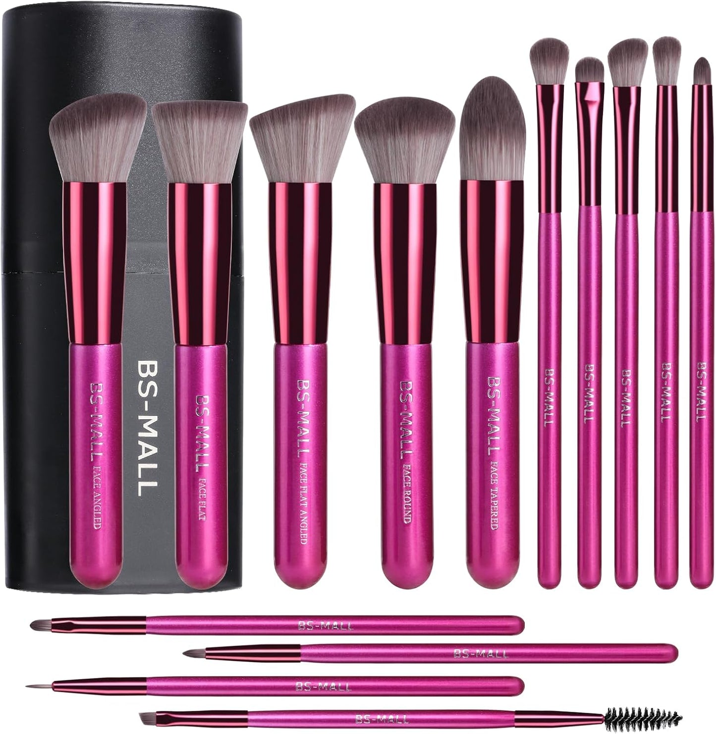 BS-MALL™ 14-Piece Premium Synthetic Makeup Brush Set – Foundation, Powder, Concealer & Eyeshadow Brushes