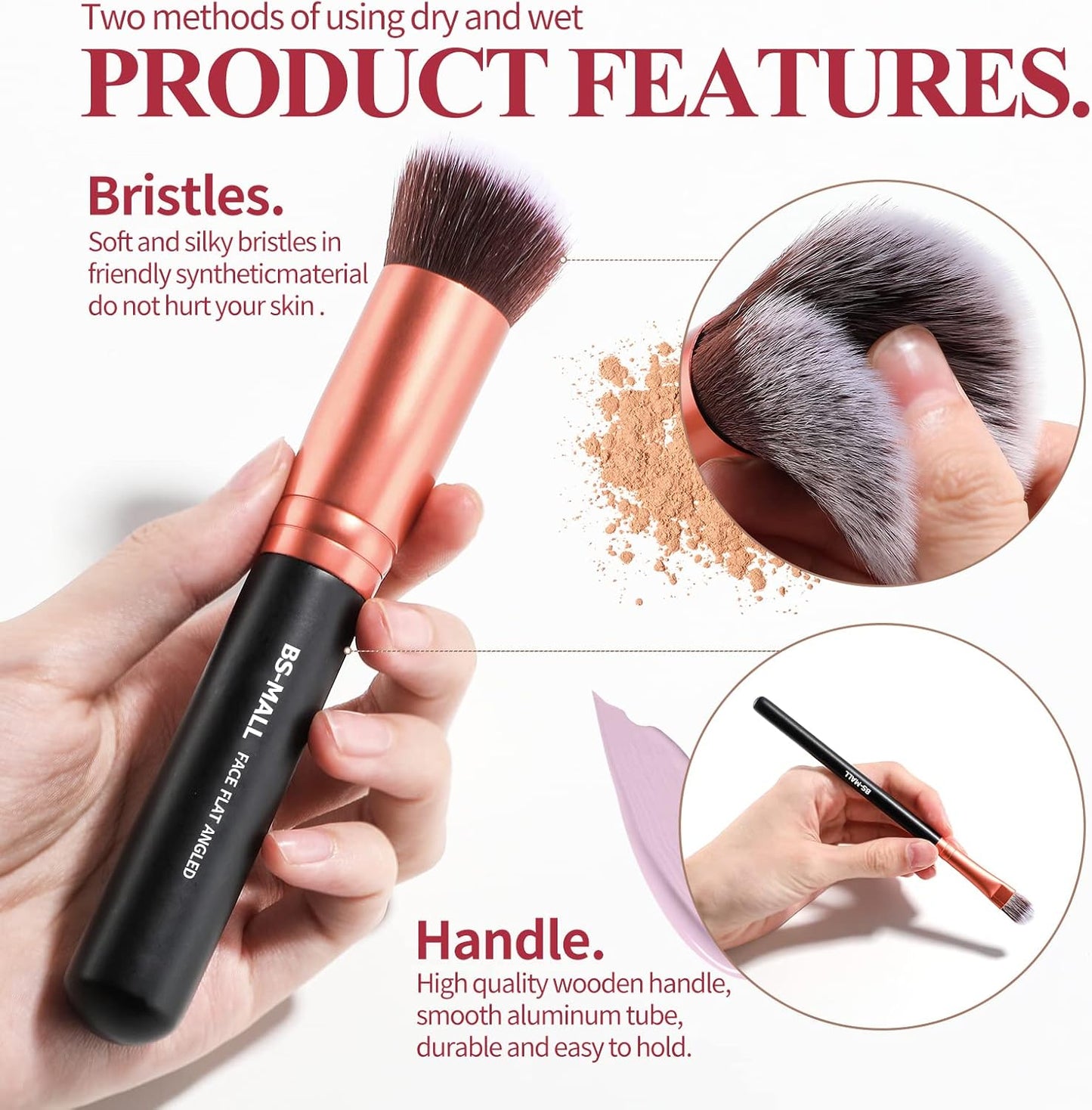 BS-MALL™ 14-Piece Premium Synthetic Makeup Brush Set – Foundation, Powder, Concealer & Eyeshadow Brushes