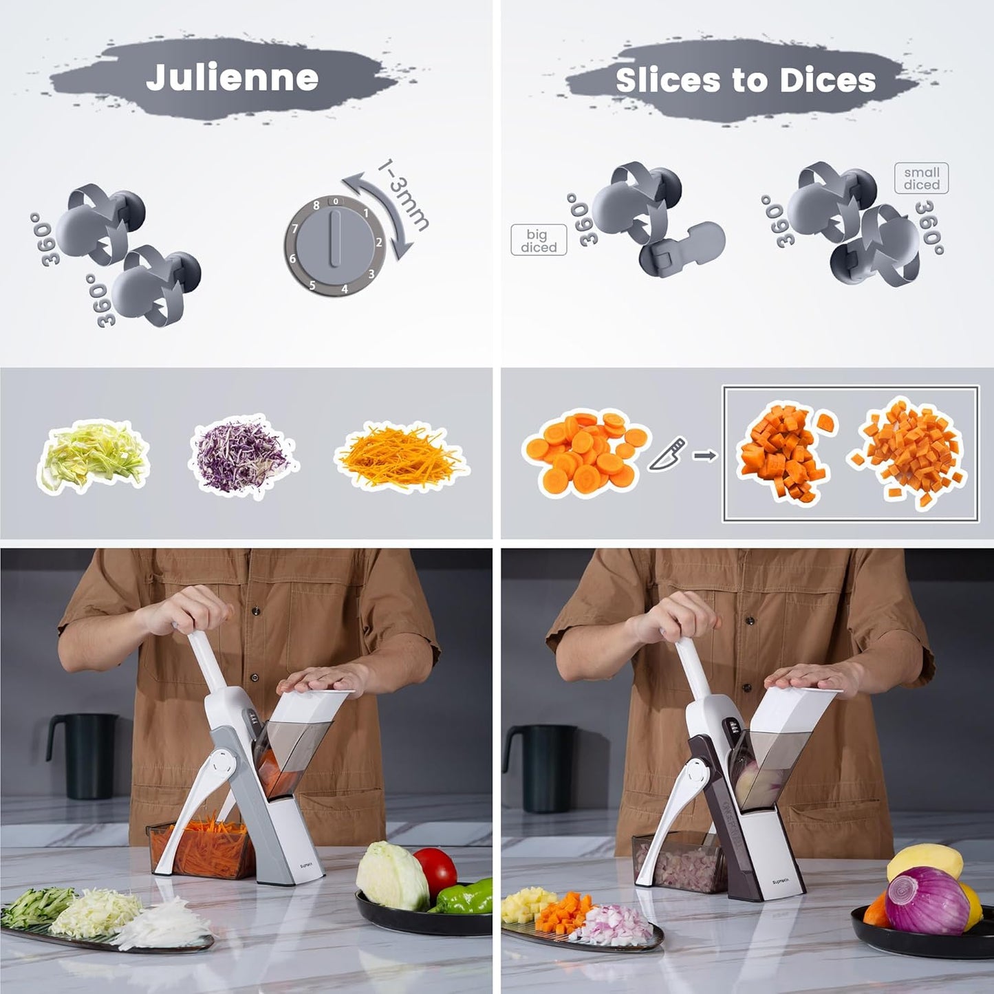 All-in-One Slicer – Kitchen Vegetable Slicer, Onion Chopper & French Fry Cutter