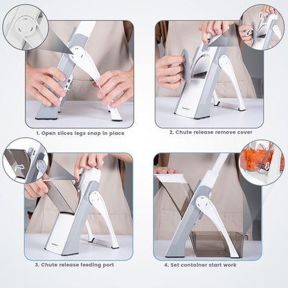 All-in-One  Slicer  – Kitchen Vegetable Slicer, Onion Chopper & French Fry Cutter