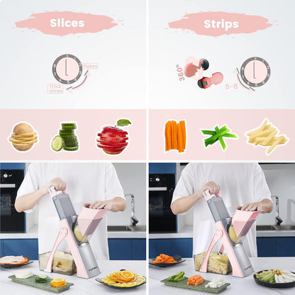 All-in-One  Slicer  – Kitchen Vegetable Slicer, Onion Chopper & French Fry Cutter
