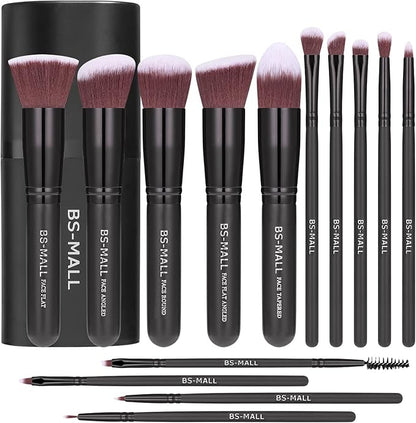 BS-MALL™ 14-Piece Premium Synthetic Makeup Brush Set – Foundation, Powder, Concealer & Eyeshadow Brushes