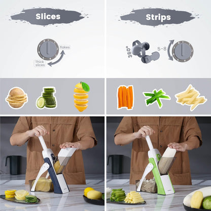 All-in-One  Slicer  – Kitchen Vegetable Slicer, Onion Chopper & French Fry Cutter
